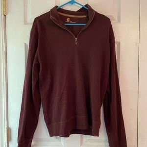 Carhartt Quarter Zip Pullover - Maroon, Size M